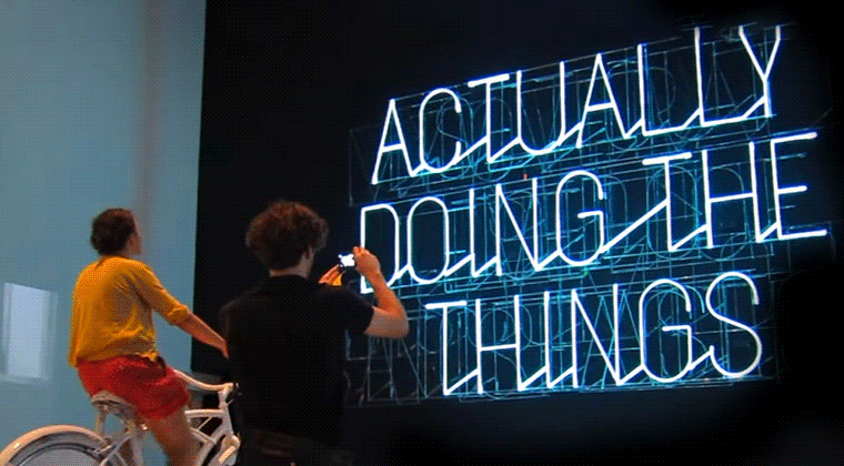Stefan Sagmeister installation at the Philadelphia Institute of Contemporary Art — ‘trying to look good limits my life’.